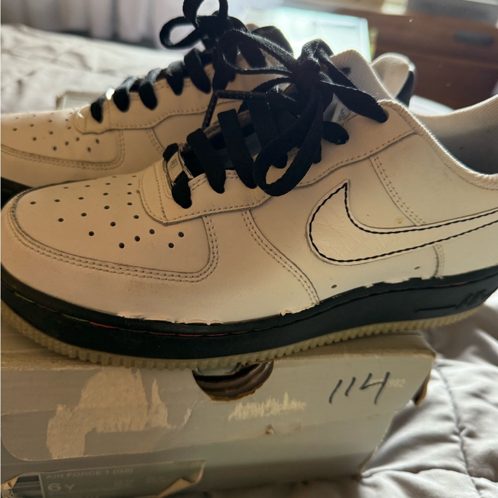 Nike White and Black Sneakers AF1
